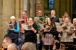 St Marys Singers rehearsing for a concert at Truro Cathedral