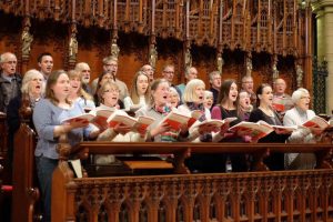 St Mary's Singers rehearsing for Eucharist ad Evensong services at Truro Cathedral