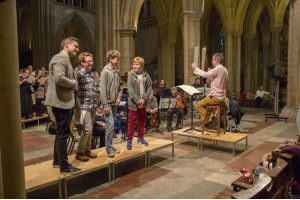 Performing with choristers from Truro Cathedral Choir