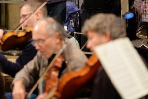 St Mary's Singers and Orchestra rehearsing at Truro Cathedral, Cornwall